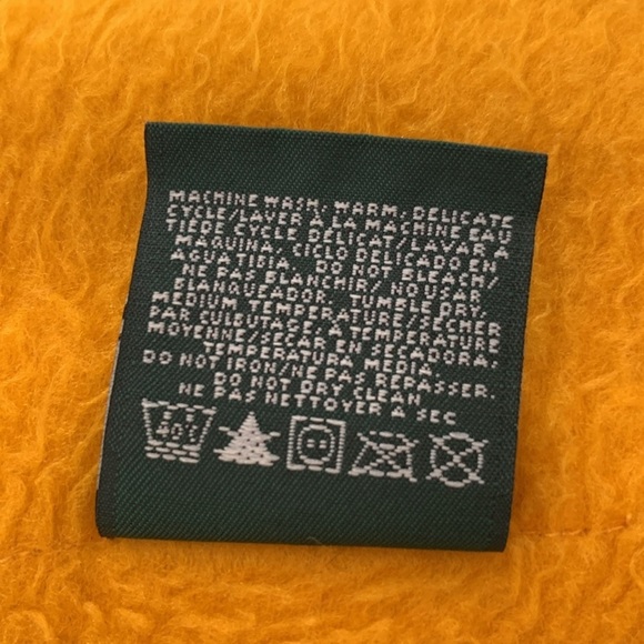 Vintage Ralph Lauren Gold Fleece Decorative Blanket w/ RL Logo. 70X50 - Picture 8 of 8